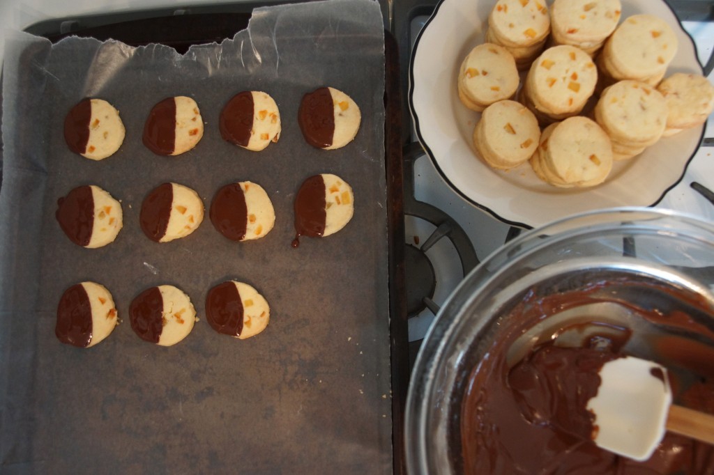 Chocolate-Dipped Orange Shortbread Cookies