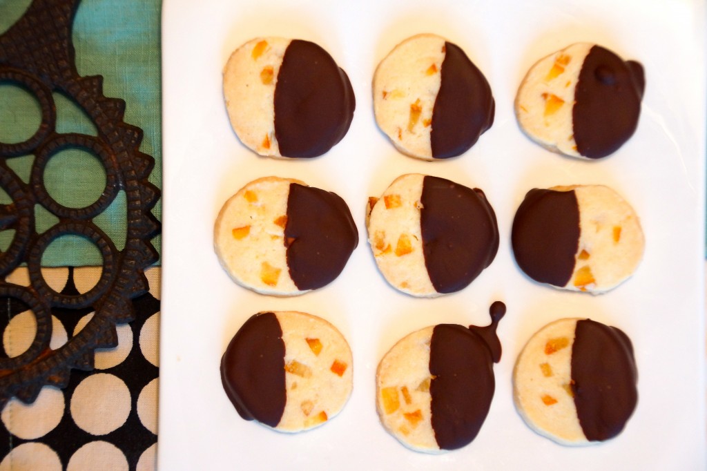Chocolate-Dipped Orange Shortbread Cookies