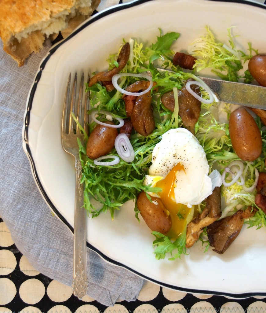 Salade Lyonnaise with Oyster Mushrooms & Potatoes