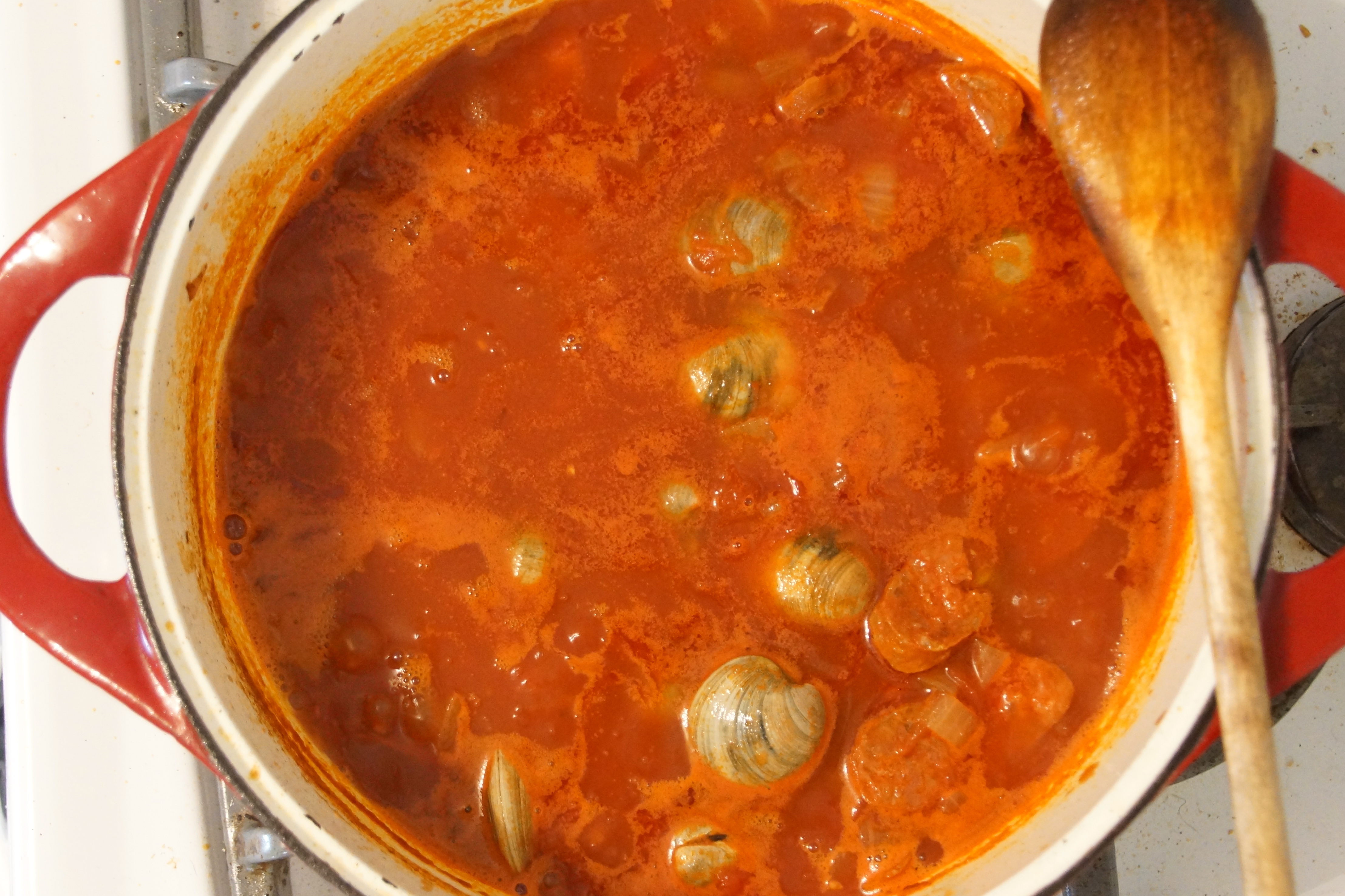 Chickpea, Chorizo & Clam Soup with Saffron Aioli strawberryplum