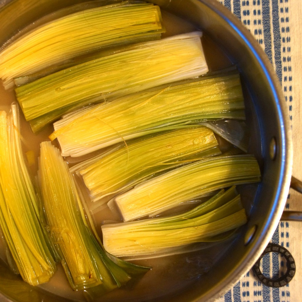 Braised Leeks with Mustard Vinaigrette strawberryplum