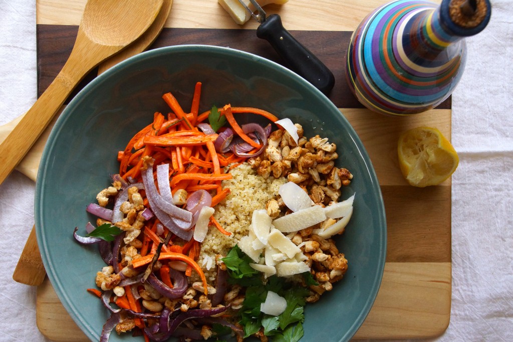 Carrot & Quinoa Salad with Roasted Cannellini Beans 