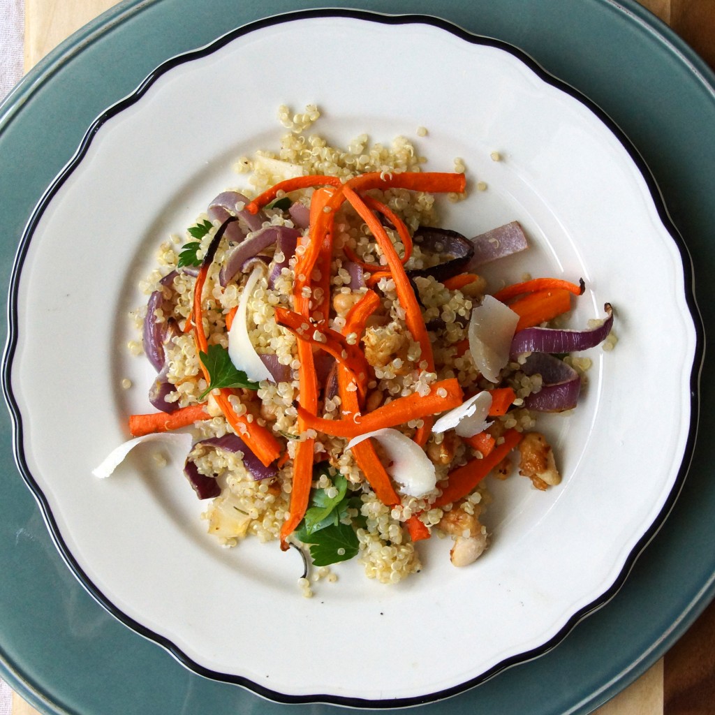 Carrot & Quinoa Salad with Roasted Cannellini Beans 