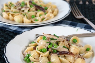 Orecchiette Pasta with Shiitake Mushrooms & Peas