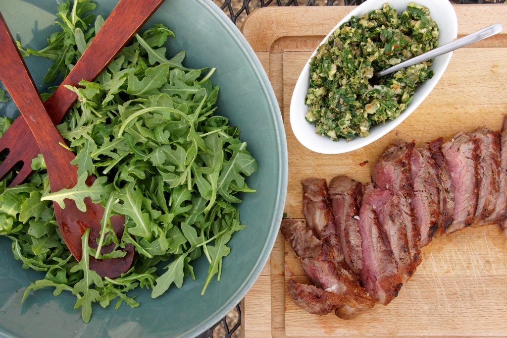 Grilled NY Strip Steak with Salsa Verde