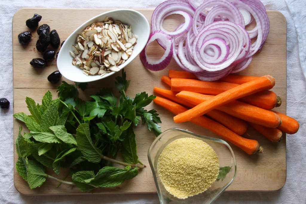 Couscous Salad with Carrots, Mint & Olives