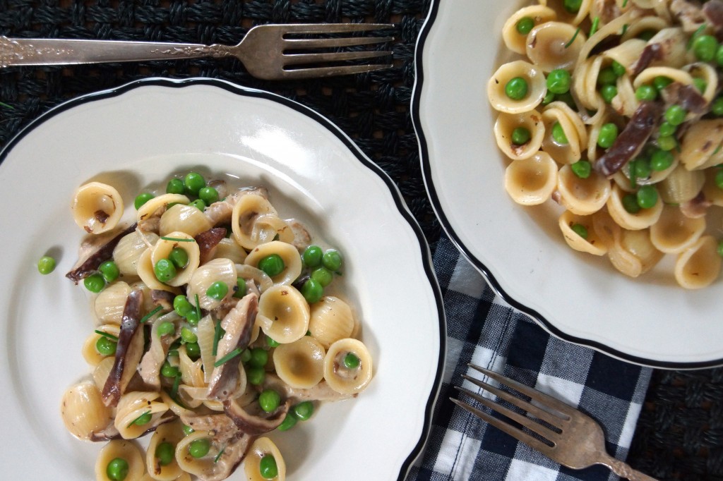 Orecchiette Pasta with Shiitake Mushrooms & Peas
