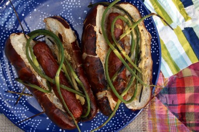 Grilled Garlic Scape Hot Dog