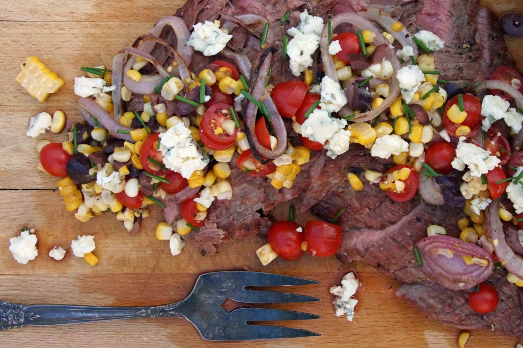 Grilled Flank Steak with Corn Relish