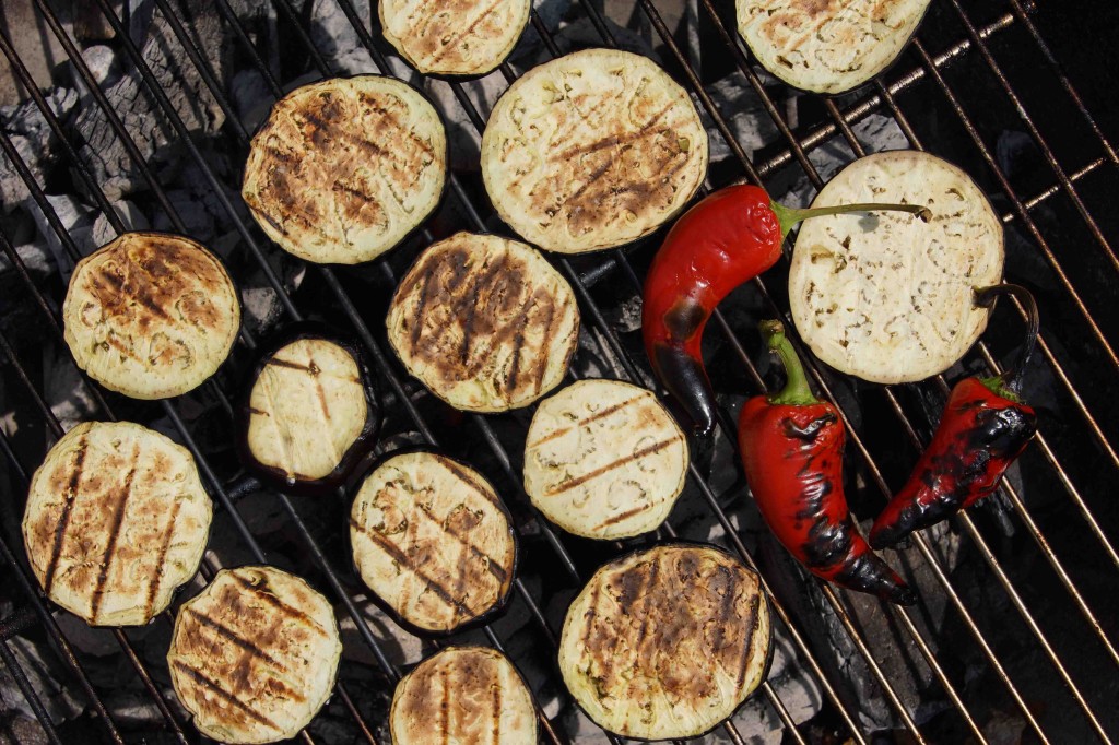 Grilled Eggplant & Peppers