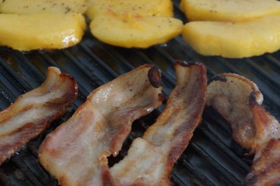 Grilling Bacon & Peaches