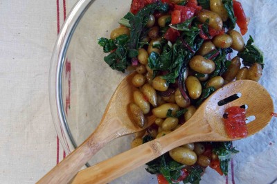 Potatoes, Swiss Chard & Roasted Tomatoes