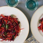 Beet & Carrot Salad with Golden Raisins & Pistachios