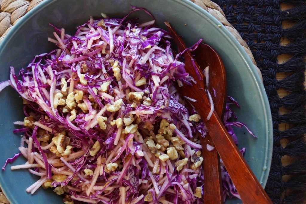Cabbage and Apple Slaw with Walnuts