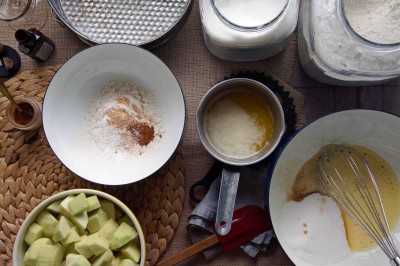 Prepped Ingredients for Apple Cake
