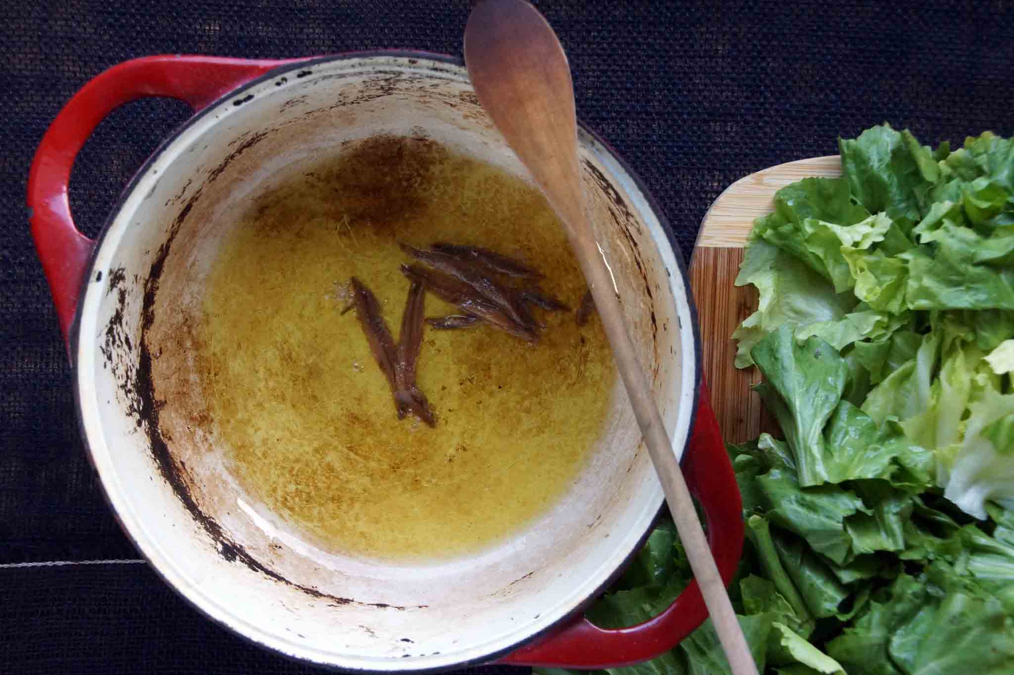 Escarole & Anchovy Soup with Garlic Crostini strawberryplum
