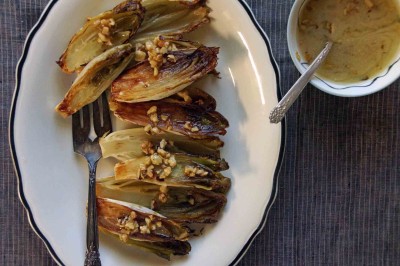 Roasted Belgian Endive with Walnut Vinaigrette
