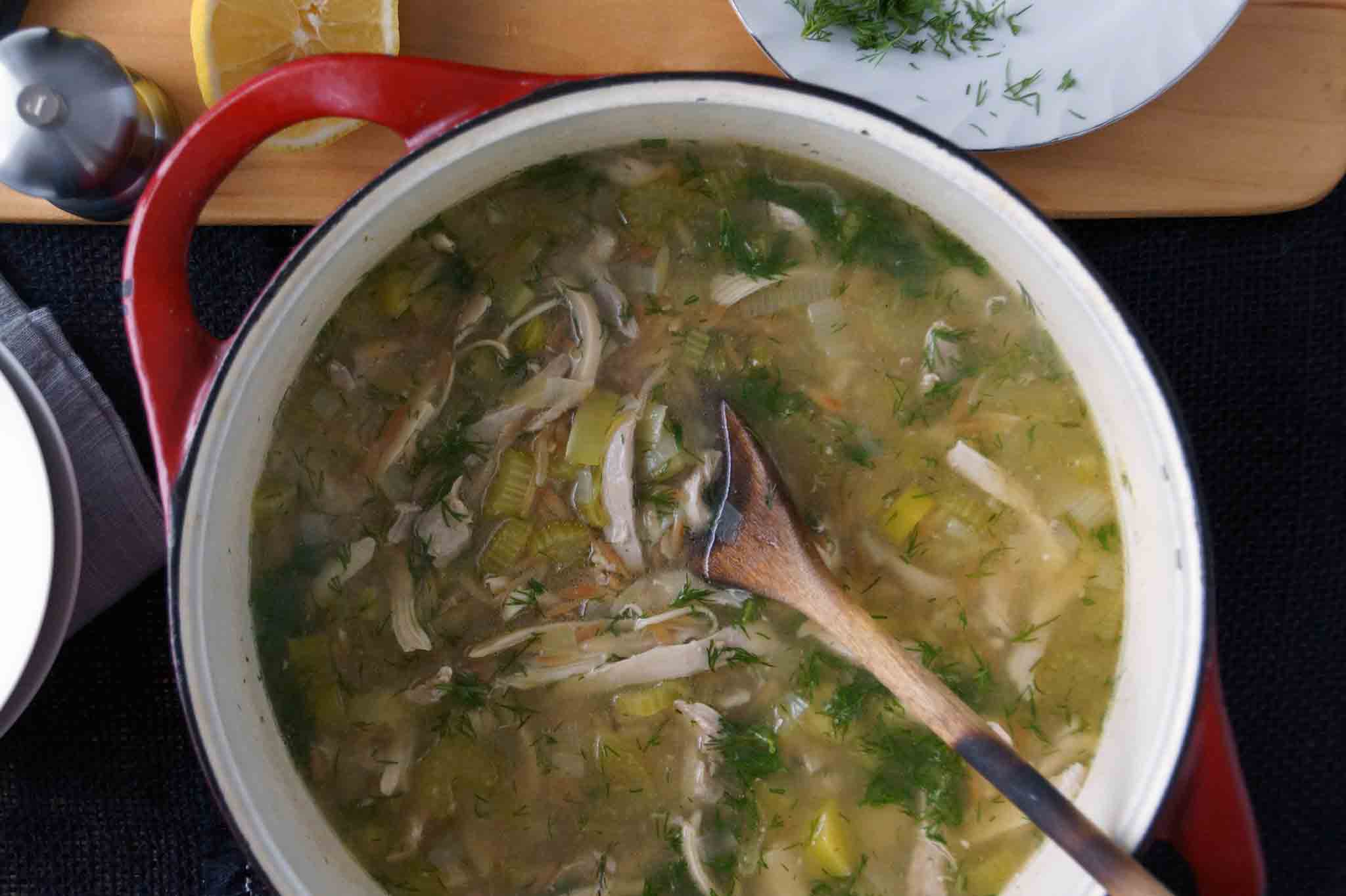 Lemony Chicken & Orzo Soup with Dill strawberryplum