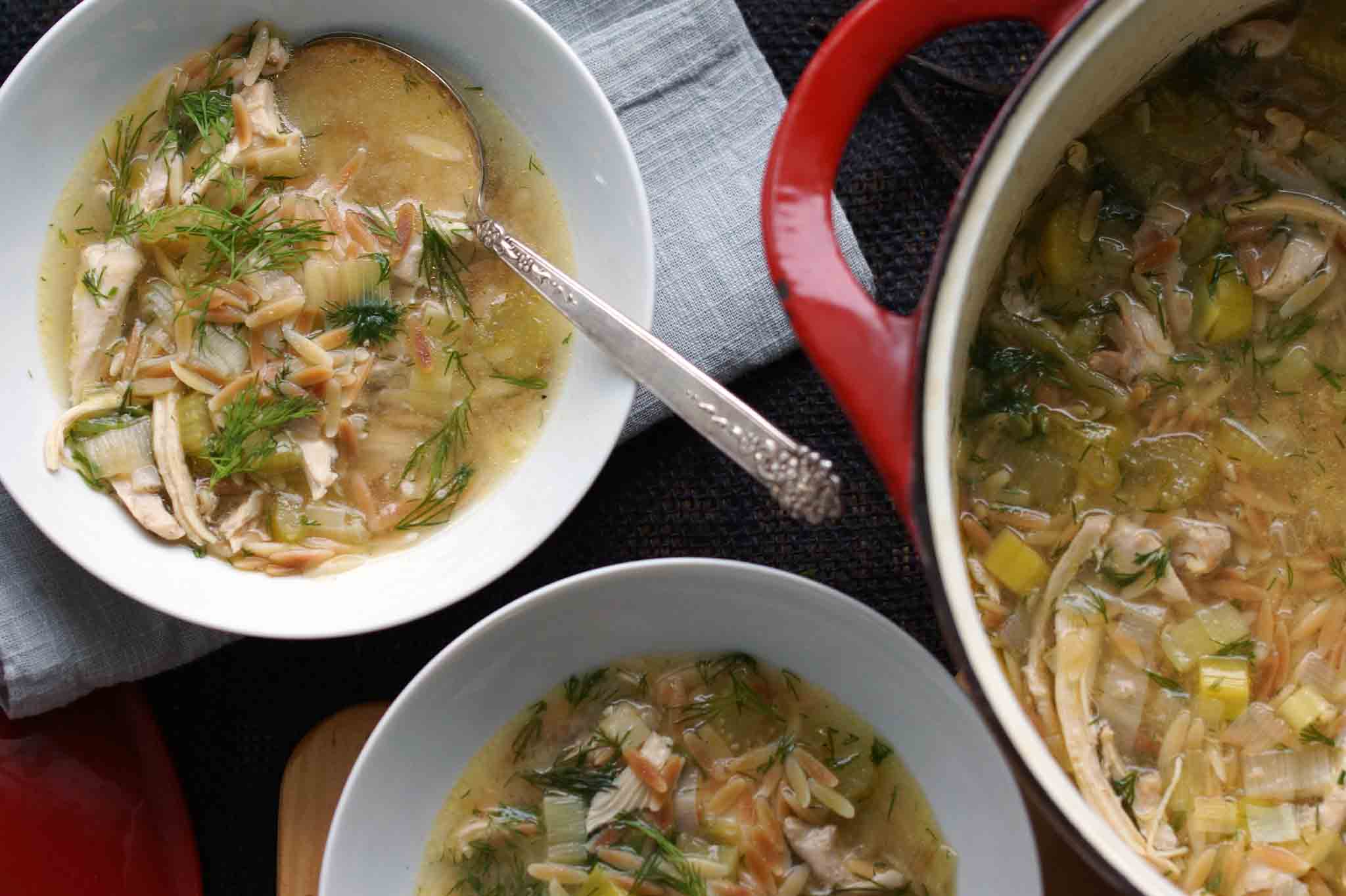 Lemony Chicken & Orzo Soup with Dill strawberryplum