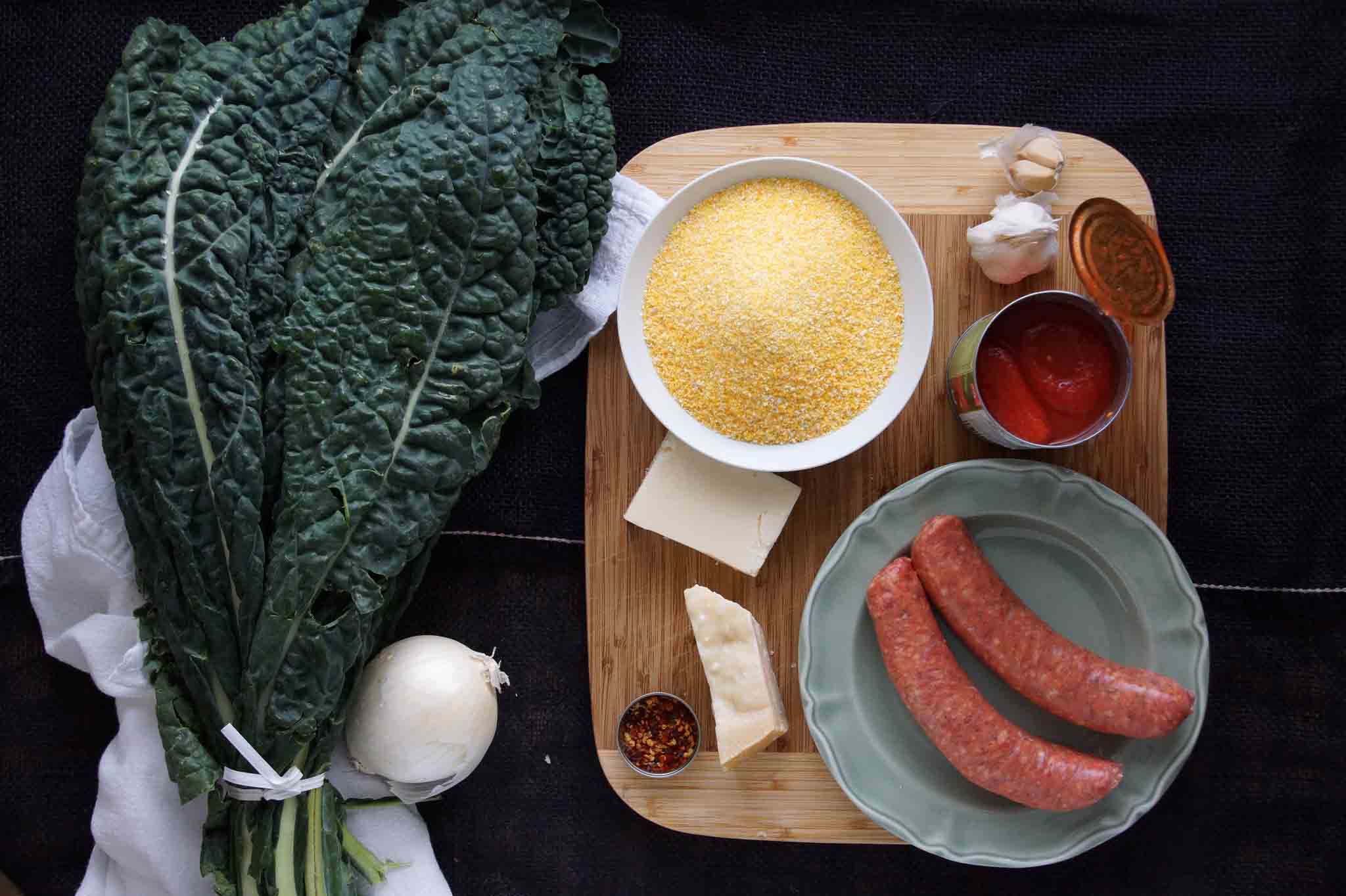Polenta Bake with Sausage & Lacinato Kale strawberryplum