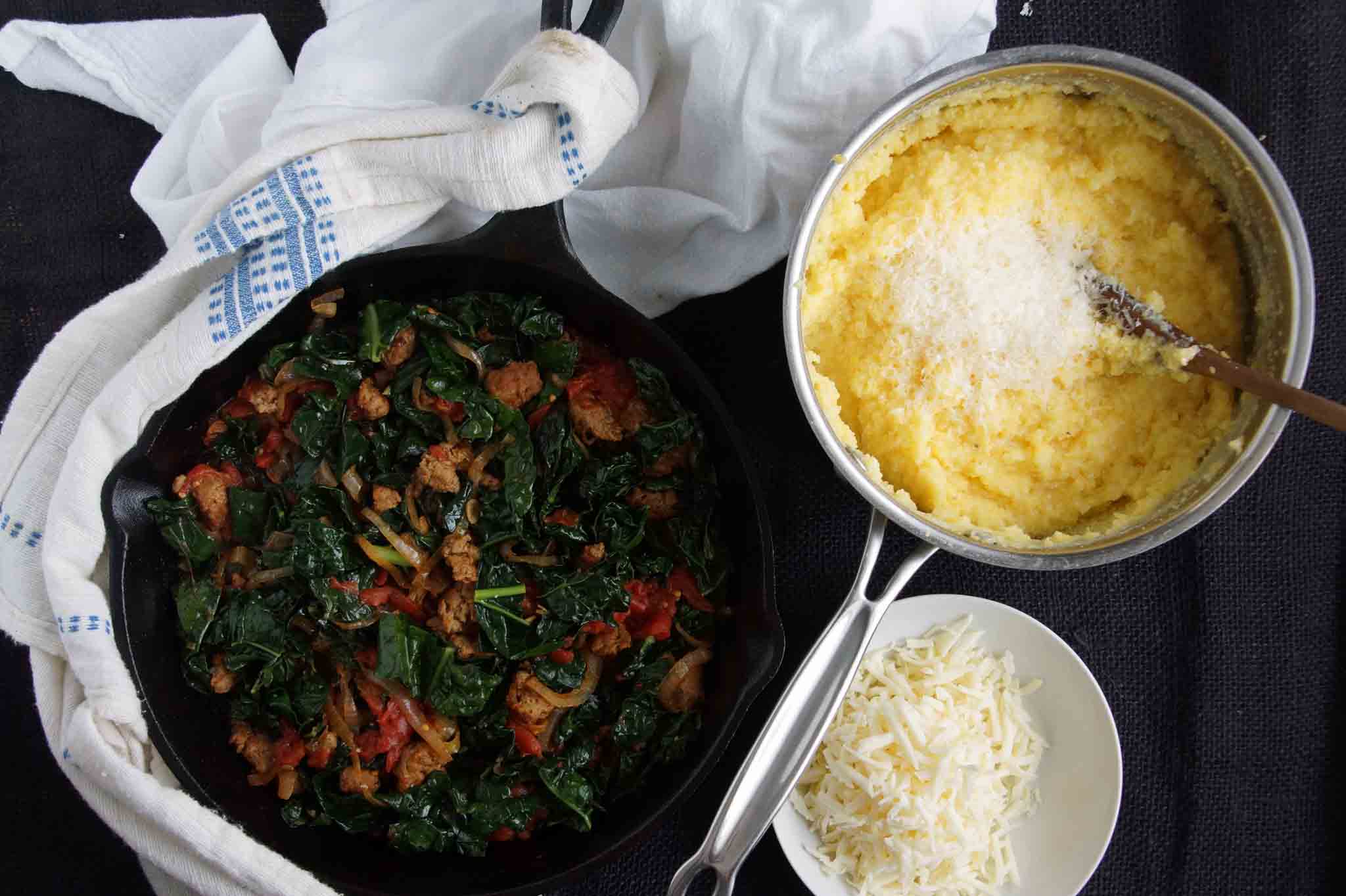 Polenta Bake with Sausage & Lacinato Kale strawberryplum
