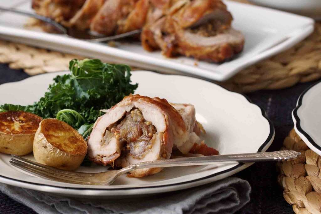Pancetta Wrapped Pork Roulade with Date Jam