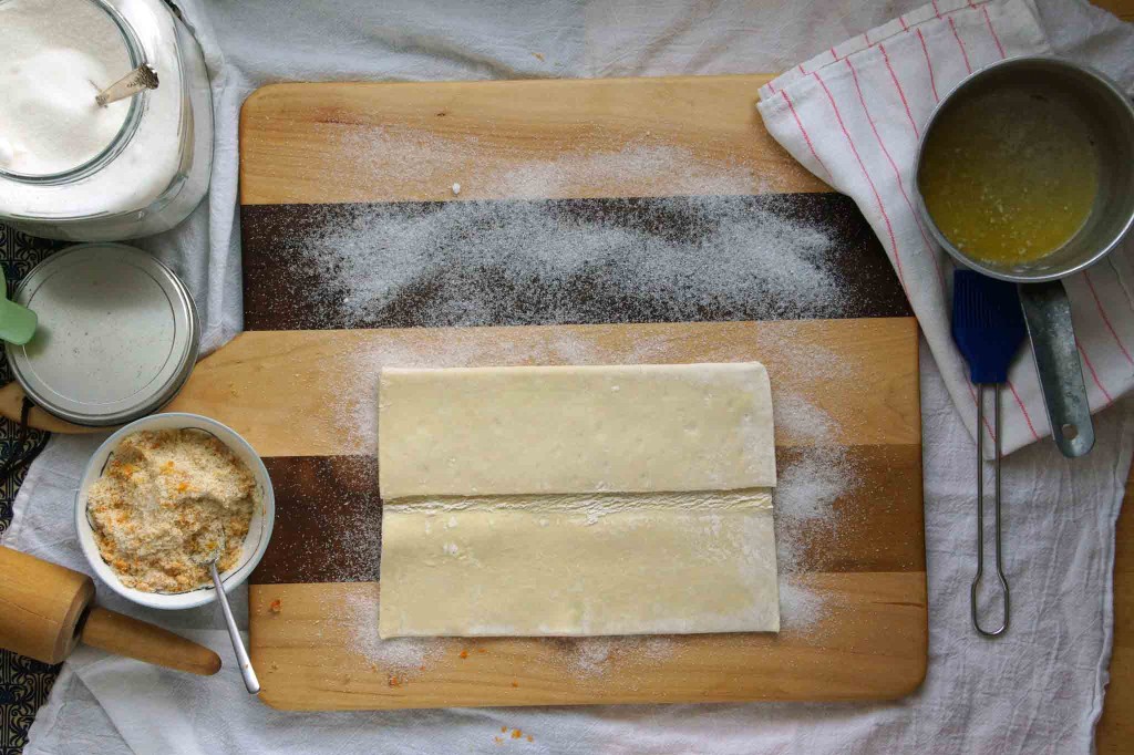 Rolling puff pastry for palmiers