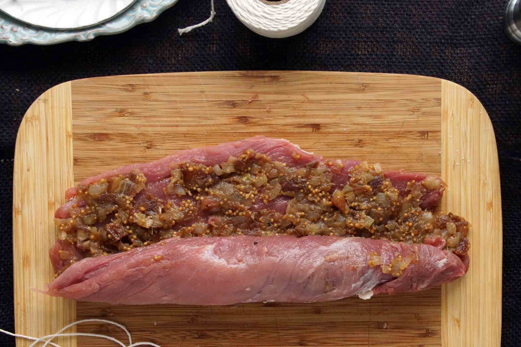 Stuffing and Rolling the Pork Tenderloin