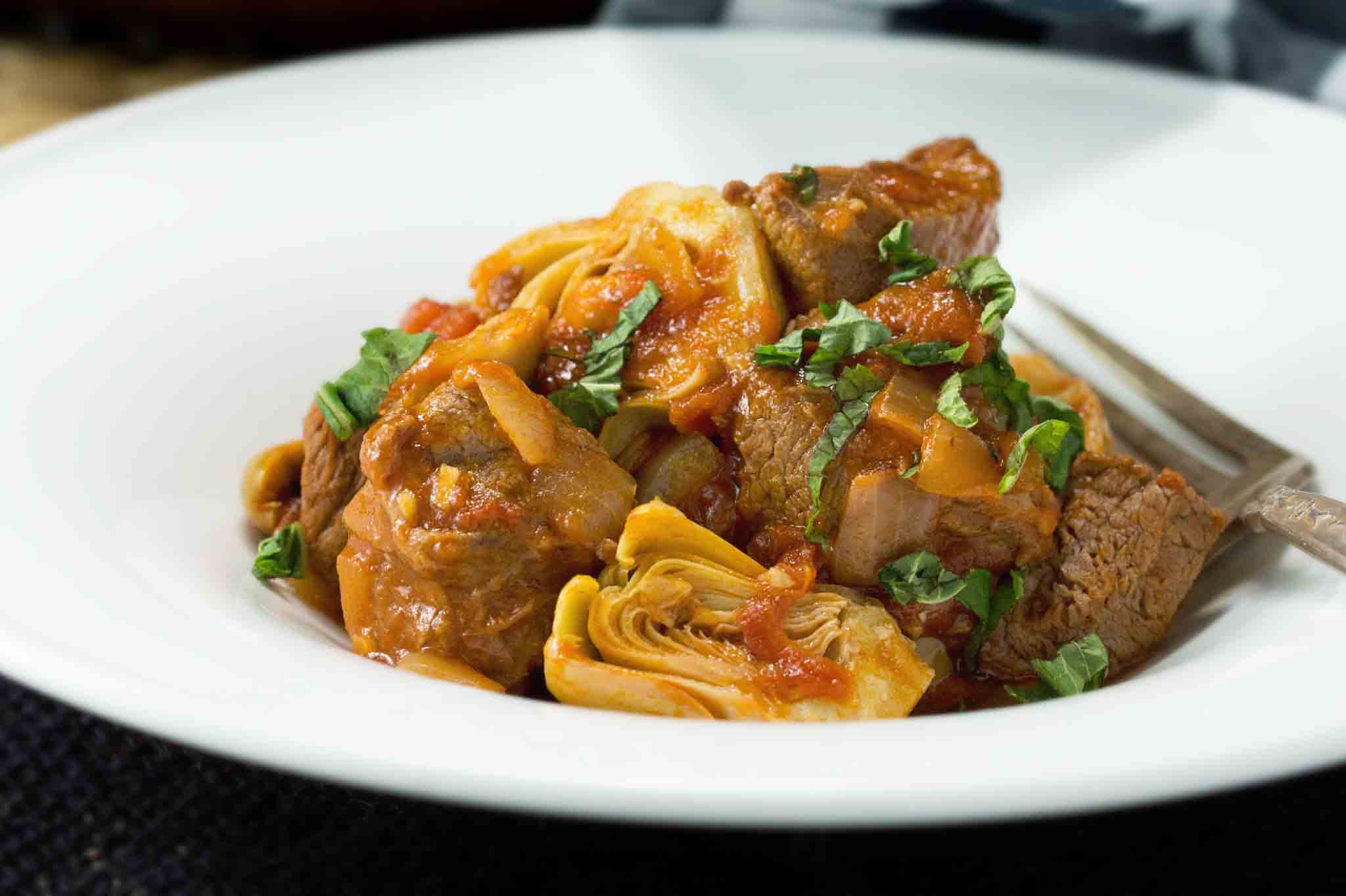 Lamb Stew with Artichokes, Olives & Mint strawberryplum