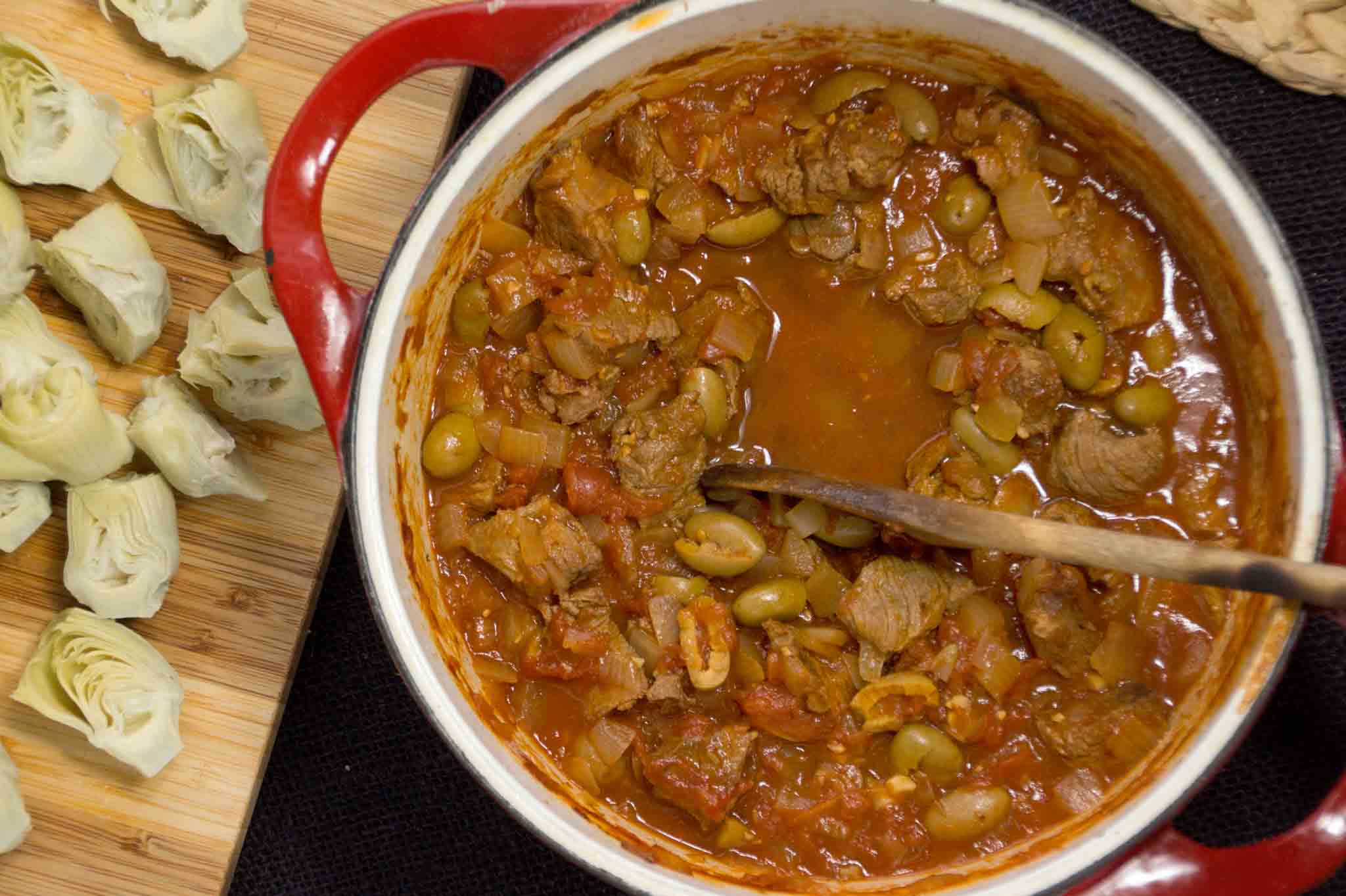 Lamb Stew with Artichokes, Olives & Mint strawberryplum