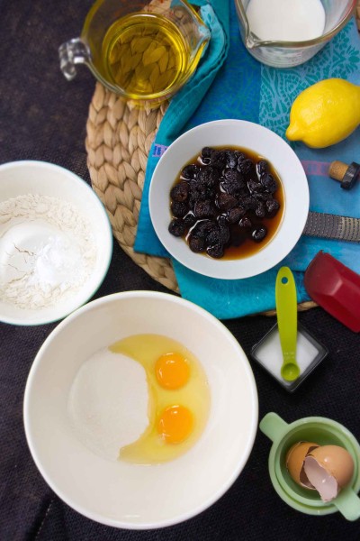 Prepping Olive Oil Cake Ingredients