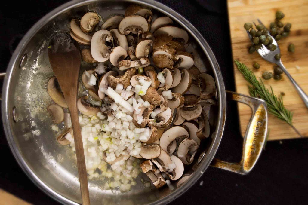 Sauteing Mushrooms & Shallots for Pate