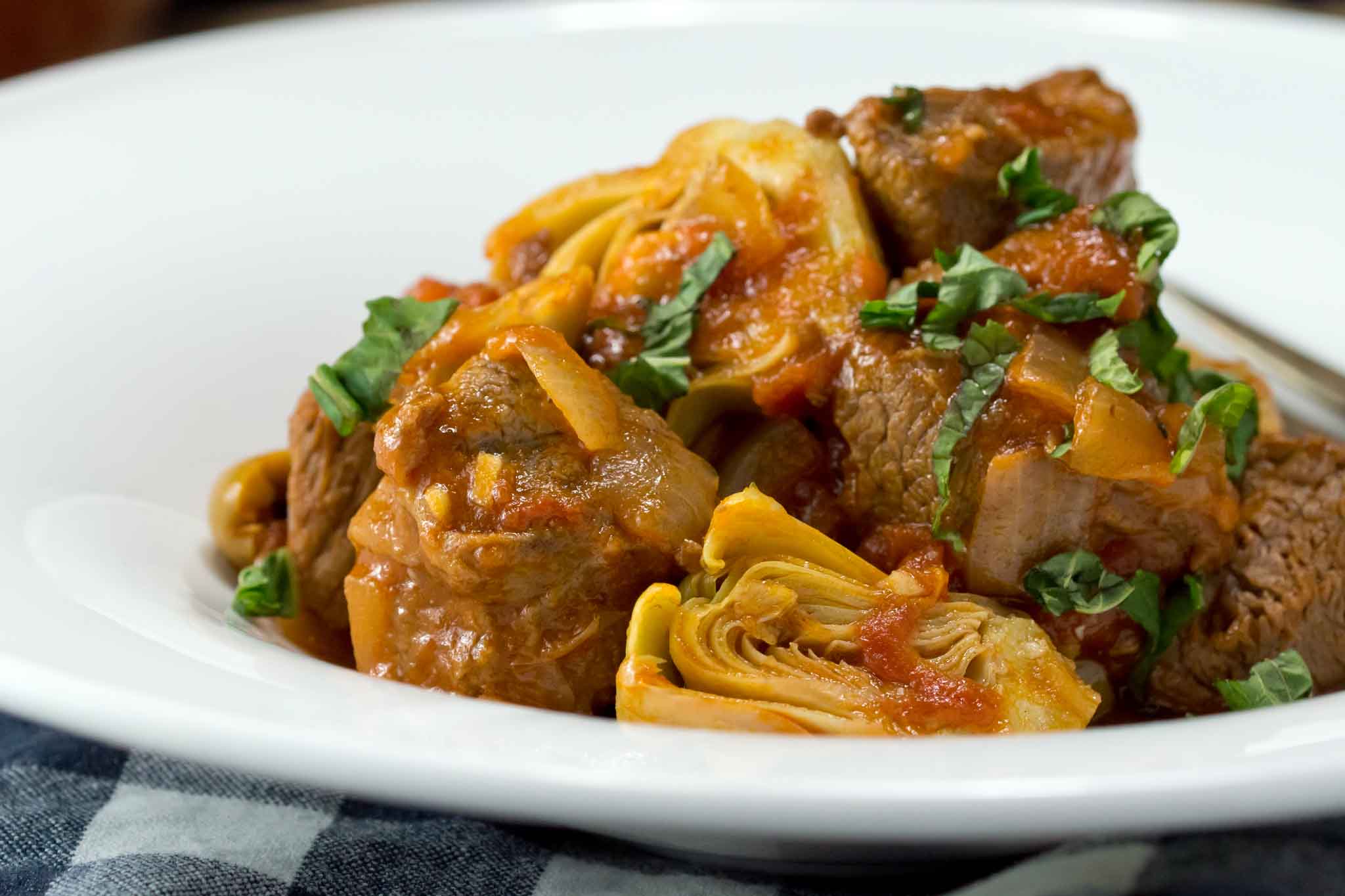 Lamb Stew with Artichokes, Olives & Mint strawberryplum
