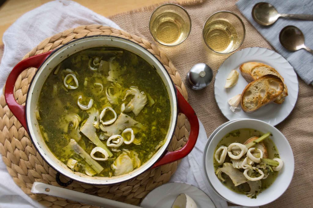 Artichoke & Squid Soup