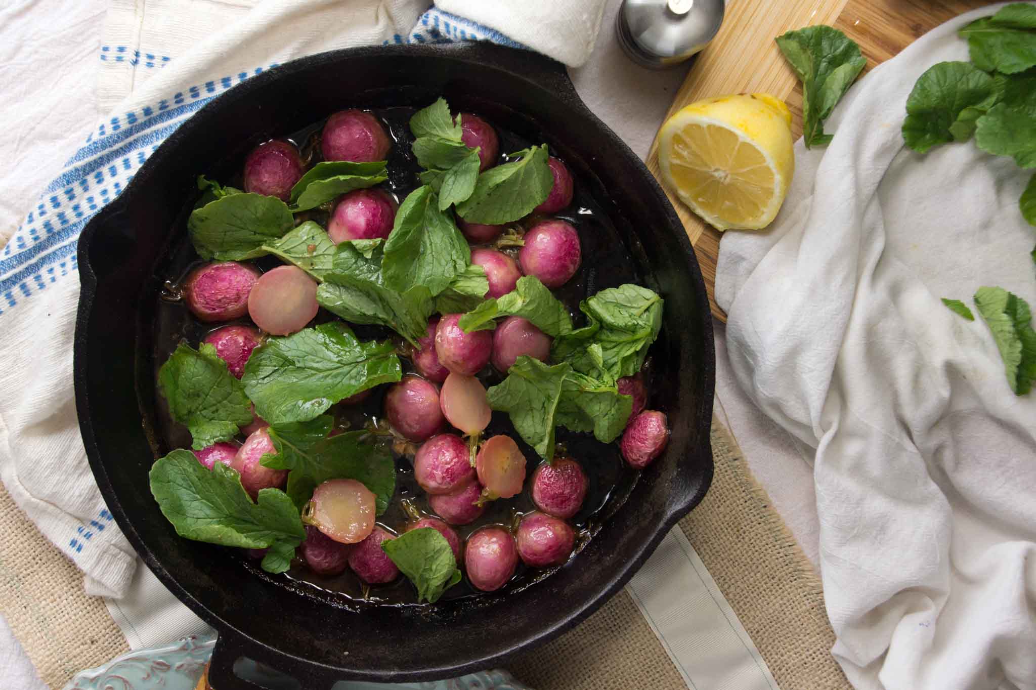 HoneyLemon Roasted Chicken Thighs & Radishes strawberryplum