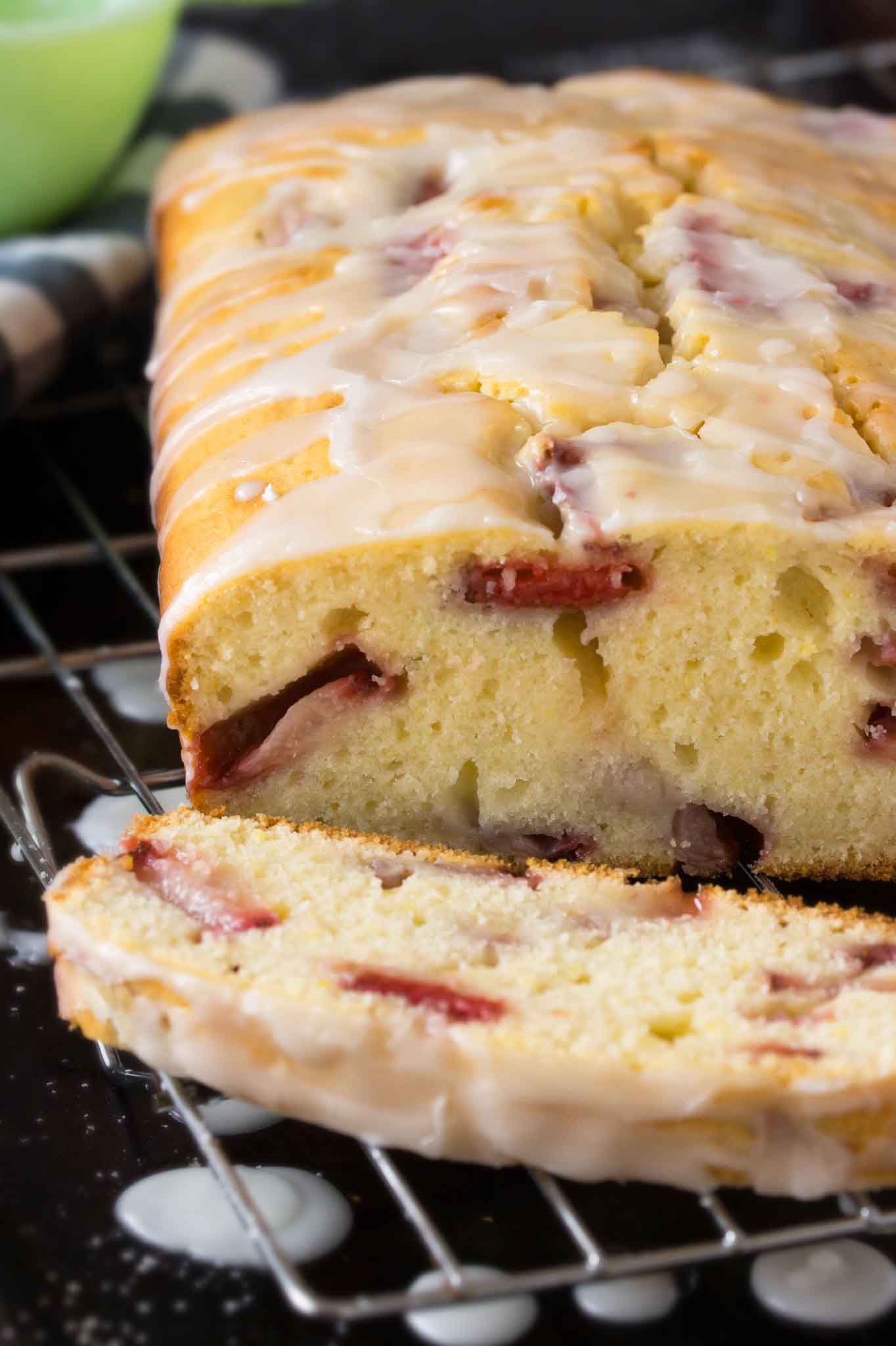 Strawberry Buttermilk Cake with Lemon Glaze strawberryplum