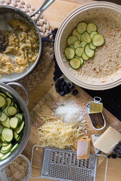 Assembling the Zucchini Gratin