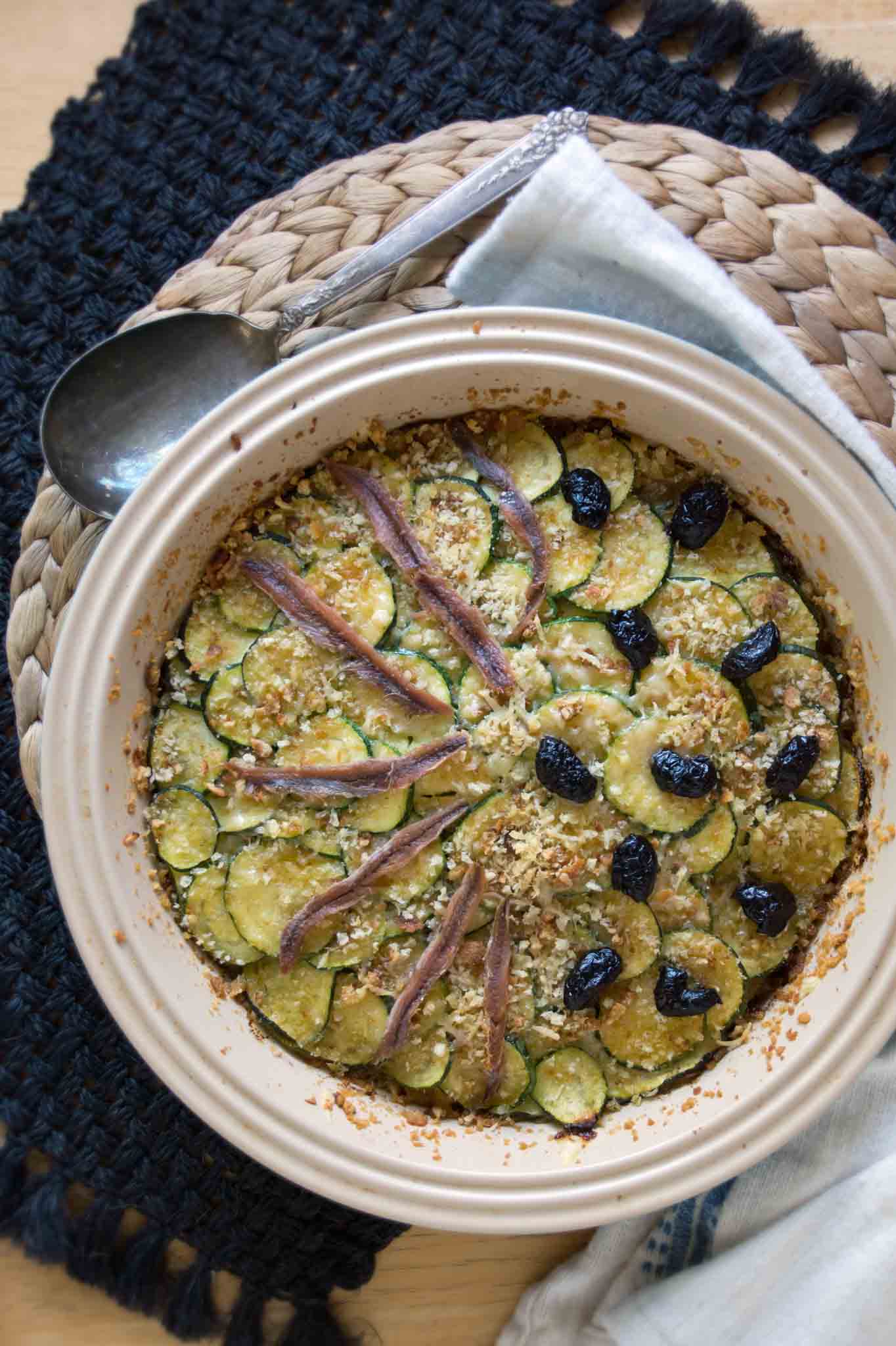 Zucchini & Caramelized Onion Gratin strawberryplum