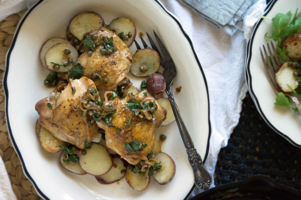 Roasted Chicken with Lemon & Caper Sauce