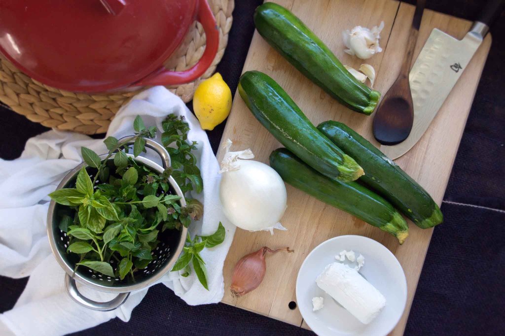 Zucchini Chevre Soup Ingredients